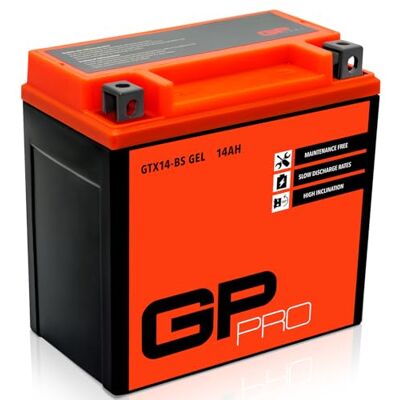 GP GTX14-BS 12V 14Ah GEL-Batterie (Kompatibel mit YTX14-BS / 51214) (Wartungsfrei & Versiegelt) Akkumulator Motorrad Motorradbatterie GP GTX14-BS 12V 14Ah GEL-Batterie (Kompatibel mit YTX14-BS / 51214) (Wartungsfrei & Versiegelt) Akkumulator Motorrad Motorradbatterie