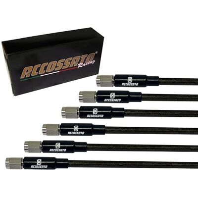 ACCOSSATO Geflochtene Schläuche Schwarz Carbon für Land Rover Discovery 3 & 4 All Variants 2004-2017, Anzahl der Schläuche: 6 ACCOSSATO Geflochtene Schläuche Schwarz Carbon für Land Rover Discovery 3 & 4 All Variants 2004-2017, Anzahl der Schläuche: 6