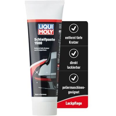 Liqui Moly Lackpflege Schleifpaste 1500, Art.-Nr. 21758 I 250ml Lackschleifpaste für tiefe Kratzer & sehr stark verwitterte Lacke I Abrasiver Auto Kratzer Entferner zur Lackierarbeit-Vorbereitung Liqui Moly Lackpflege Schleifpaste 1500, Art.-Nr. 21758 I 250ml Lackschleifpaste für tiefe Kratzer & sehr stark verwitterte Lacke I Abrasiver Auto Kratzer Entferner zur Lackierarbeit-Vorbereitung
