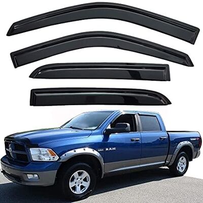 Darodcar 94109 Fenstervisiere, Regenschutz, passend für 09–18 Ram 1500 Crew Cab 2010–2018 Ram 2500 3500 Crew Cab Vent Visiere Schatten Windabweiser, 4 Stück Darodcar 94109 Fenstervisiere, Regenschutz, passend für 09–18 Ram 1500 Crew Cab 2010–2018 Ram 2500 3500 Crew Cab Vent Visiere Schatten Windabweiser, 4 Stück
