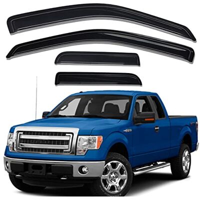 Lightronic WV94738 Windabweiser für Seitenfenster, zum Aufkleben, Regenschutz, Dunkles Rauchgrau, bruchsicher, 4-teiliges Set für Ford F-150 SuperCab 2004–2014 Lightronic WV94738 Windabweiser für Seitenfenster, zum Aufkleben, Regenschutz, Dunkles Rauchgrau, bruchsicher, 4-teiliges Set für Ford F-150 SuperCab 2004–2014