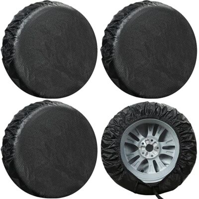 Season Guard Reifenabdeckungen, robust, für LKW, SUV, Anhänger, Camper, Wohnmobil, Kohlefaser, Ersatzreifenabdeckung, Sonne, Regen, Schnee, universal, passend für Reifendurchmesser 67,9–73,7 cm, Schwarz, 4 Stück Season Guard Reifenabdeckungen, robust, für LKW, SUV, Anhänger, Camper, Wohnmobil, Kohlefaser, Ersatzreifenabdeckung, Sonne, Regen, Schnee, universal, passend für Reifendurchmesser 67,9–73,7 cm, Schwarz, 4 Stück