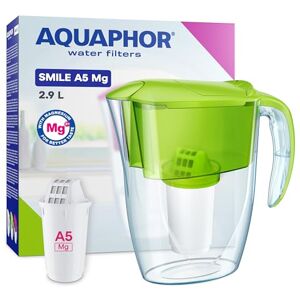 AQUAPHOR Wasserfilter Smile Hellgrün inkl. 1 A5 Filter mit Magnesium I Reduziert Kalk & Chlor I Karaffe für 2,9l I Kompakter & leichter WasserfiIter I Tischwasserfilter I Passt in die Kühlschranktür AQUAPHOR Wasserfilter Smile Hellgrün inkl. 1 A5 Filter mit Magnesium I Reduziert Kalk & Chlor I Karaffe für 2,9l I Kompakter & leichter WasserfiIter I Tischwasserfilter I Passt in die Kühlschranktür