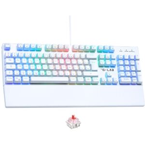 THE G-LAB Tastiera Da Gioco Keyz Rubidium Meccanica (interruttore Rosso) Poggiapolsi Rgb Cablata Azerty Bianca THE G-LAB Tastiera Da Gioco Keyz Rubidium Meccanica (interruttore Rosso) Poggiapolsi Rgb Cablata Azerty Bianca