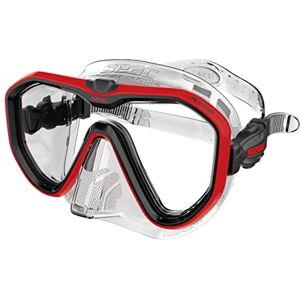 SEAC Unisex-Adult Appeal Italien hergestellte Einglas-Tauchmaske mit Einer 3D-Schnalle direkt am Maskenkörper, transparent/rot, Standard SEAC Unisex-Adult Appeal Italien hergestellte Einglas-Tauchmaske mit Einer 3D-Schnalle direkt am Maskenkörper, transparent/rot, Standard