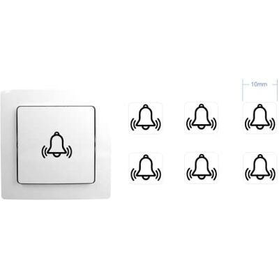 generic Glocken Aufkleber Set mit 6 Stück Aufkleber Glocke Klingel Türglocke Alarm (RP1/2) (10mm) generic Glocken Aufkleber Set mit 6 Stück Aufkleber Glocke Klingel Türglocke Alarm (RP1/2) (10mm)