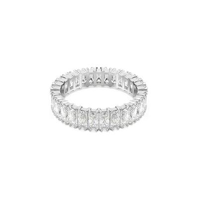 Swarovski Matrix Ring, Baguette-Schliff, Weiß, Silberfarbenes Finish Swarovski Matrix Ring, Baguette-Schliff, Weiß, Silberfarbenes Finish