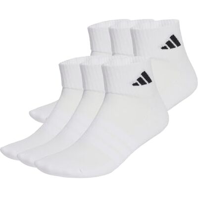 Adidas Unisex Cushioned Essentials Ankle Socks 6 Pair Pack, white/white/black, 42-45 Adidas Unisex Cushioned Essentials Ankle Socks 6 Pair Pack, white/white/black, 42-45