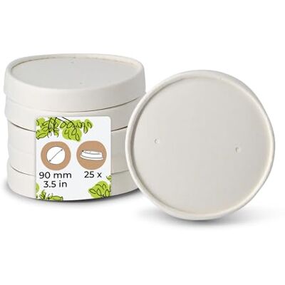 BIOZOYG Pappdeckel Suppenbecher 25 Stück Ø 90 mm Weiß Deckel beschichtet für Suppenterrine Einweg Kartondeckel Membrandeckel für Suppenschale to go Salatschale Terrine Luftlöcher Takeaway BIOZOYG Pappdeckel Suppenbecher 25 Stück Ø 90 mm Weiß Deckel beschichtet für Suppenterrine Einweg Kartondeckel Membrandeckel für Suppenschale to go Salatschale Terrine Luftlöcher Takeaway
