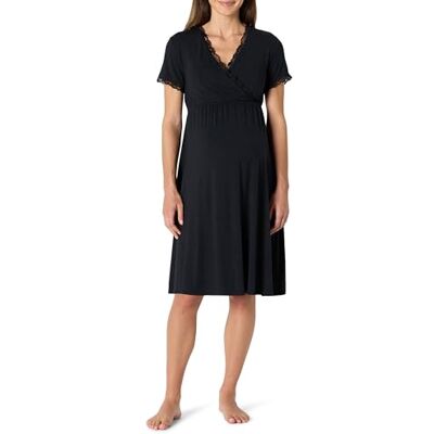 Amazon Damen Nachtwäsche-Umstands- und Stillhemd aus weichem Modal, Schwarz, XS Amazon Damen Nachtwäsche-Umstands- und Stillhemd aus weichem Modal, Schwarz, XS