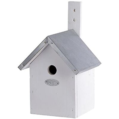 NACH Esschert Design Nistkasten, Vogelhaus für Blaumeisen in weiß, ca. 19 cm x 18 cm x 31 cm NACH Esschert Design Nistkasten, Vogelhaus für Blaumeisen in weiß, ca. 19 cm x 18 cm x 31 cm