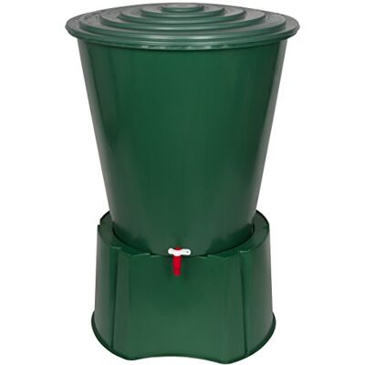 Kreher XL Regentonne 210 L grün, Monoblock-Stand, Wasserhahn & Deckel Robustes Regenfass aus Kunststoff mit Sicherheitsverschluss, kippsicher und standfest für den Garten Kreher XL Regentonne 210 L grün, Monoblock-Stand, Wasserhahn & Deckel Robustes Regenfass aus Kunststoff mit Sicherheitsverschluss, kippsicher und standfest für den Garten