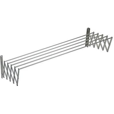 Sauvic Ausziehbarer Wäscheaufhänger mit Haltestreifen und 5 Stäben aus Aluminium von 110 cm Länge Sauvic Ausziehbarer Wäscheaufhänger mit Haltestreifen und 5 Stäben aus Aluminium von 110 cm Länge