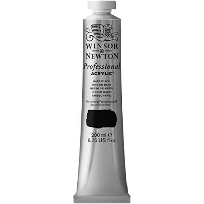 Winsor & Newton 2337386 Professional Acrylfarbe in Künstlerqualität, hohe Farbbrillanz & Deckkraft, Archivqualität, 200ml Tube Marsschwarz Winsor & Newton 2337386 Professional Acrylfarbe in Künstlerqualität, hohe Farbbrillanz & Deckkraft, Archivqualität, 200ml Tube Marsschwarz