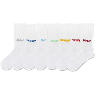 Hot Sox Unisex-Socken für Erwachsene, Wochentage, 7 Paar, buntes Geschenk, Weiss/opulenter Garten, 4-10 Hot Sox Unisex-Socken für Erwachsene, Wochentage, 7 Paar, buntes Geschenk, Weiss/opulenter Garten, 4-10