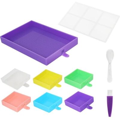 Generic Großes Fassungsvermögen Diamant-Stickerei Tablett Set Diamant-Kunstmalerei, Kunstwerk-Tablett-Sets, multifunktionale Perlenaufbewahrung, großes Flip-Tablett, sechs kleine Generic Großes Fassungsvermögen Diamant-Stickerei Tablett Set Diamant-Kunstmalerei, Kunstwerk-Tablett-Sets, multifunktionale Perlenaufbewahrung, großes Flip-Tablett, sechs kleine