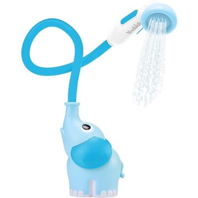 Yookidoo Duschkopf für Baby-Badewanne, Elefanten-Wasserpumpe mit Stammauslauf und Spüler, kontrolliert den Wasserfluss von 2 Knöpfen für maximalen für Neugeborene (Blue and Dark Blue) Yookidoo Duschkopf für Baby-Badewanne, Elefanten-Wasserpumpe mit Stammauslauf und Spüler, kontrolliert den Wasserfluss von 2 Knöpfen für maximalen für Neugeborene (Blue and Dark Blue)