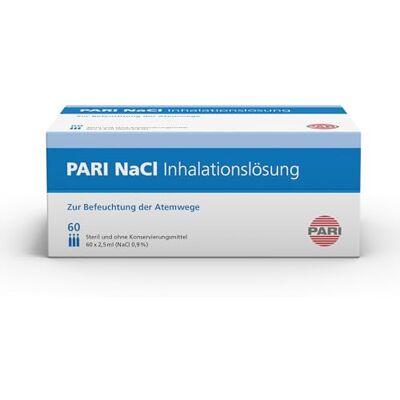 PARI NaCl 0,9% Inhalationslösung isoton (0,9% Kochsalz),60 x 2,5 ml PARI NaCl 0,9% Inhalationslösung isoton (0,9% Kochsalz),60 x 2,5 ml