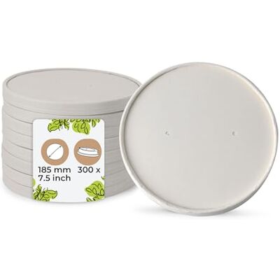 BIOZOYG Pappdeckel Suppenbecher 300 Stück Ø 185 mm Weiß Deckel beschichtet für Suppenterrine Einweg Kartondeckel Membrandeckel für Suppenschale to go Salatschale Terrine Luftlöcher Takeaway BIOZOYG Pappdeckel Suppenbecher 300 Stück Ø 185 mm Weiß Deckel beschichtet für Suppenterrine Einweg Kartondeckel Membrandeckel für Suppenschale to go Salatschale Terrine Luftlöcher Takeaway
