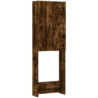 vidaXL Waschmaschinenschrank aus geräucherter Eiche - 64x25.5x190 cm vidaXL Waschmaschinenschrank aus geräucherter Eiche - 64x25.5x190 cm