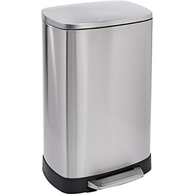 Amazon Rechteckiger Mülleimer mit Soft-Close-Funktion und hohem Boden, 50 l, Satin Amazon Rechteckiger Mülleimer mit Soft-Close-Funktion und hohem Boden, 50 l, Satin