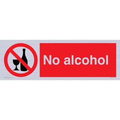 Viking Schild mit Aufschrift "No Alcohol", 450 x 150 mm, L41 Viking Schild mit Aufschrift "No Alcohol", 450 x 150 mm, L41