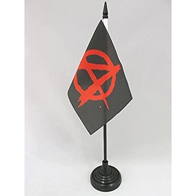 AZ FLAG Tischflagge Anarchie Schwarz und rot 15x10 cm Kunststoffsockel Für innen Anarchismus Tischflagge genähte Ausführung mit verstärkten Kanten mit Kunststoffstab 100D Polyester AZ FLAG Tischflagge Anarchie Schwarz und rot 15x10 cm Kunststoffsockel Für innen Anarchismus Tischflagge genähte Ausführung mit verstärkten Kanten mit Kunststoffstab 100D Polyester
