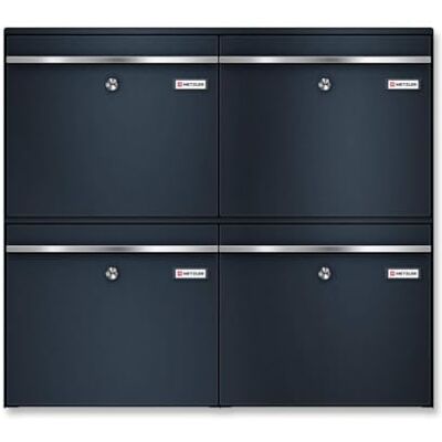 Metzler XXL Briefkastenanlage für 4 Parteien Familienhaus aus massivem Stahl in Anthrazit RAL 7016 mit austauschbarem namensschild Wandmontage 390 x 1031 x 116 mm Bk212 Metzler XXL Briefkastenanlage für 4 Parteien Familienhaus aus massivem Stahl in Anthrazit RAL 7016 mit austauschbarem namensschild Wandmontage 390 x 1031 x 116 mm Bk212