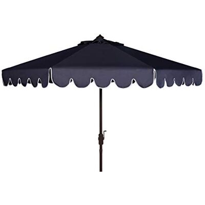 SAFAVIEH Metall Terrassenschirm, Marineblau und Weiß, 255 X 255 X 248 cm Terrassenschirm, 2,7 m, Aluminium, 8 Rippen, Montage erforderlich, Polyester, Terrasse und Außenbereich SAFAVIEH Metall Terrassenschirm, Marineblau und Weiß, 255 X 255 X 248 cm Terrassenschirm, 2,7 m, Aluminium, 8 Rippen, Montage erforderlich, Polyester, Terrasse und Außenbereich