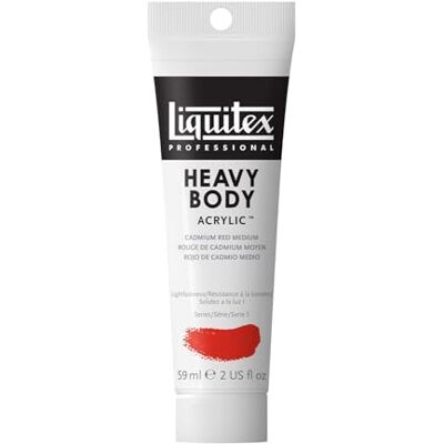 Liquitex 8870119 Professional Heavy Body Acrylfarbe in Künstlerqualität mit ausgezeichneter Lichtechtheit in buttriger Konsistenz, 59ml Tube Kadmiumrot mittel Liquitex 8870119 Professional Heavy Body Acrylfarbe in Künstlerqualität mit ausgezeichneter Lichtechtheit in buttriger Konsistenz, 59ml Tube Kadmiumrot mittel