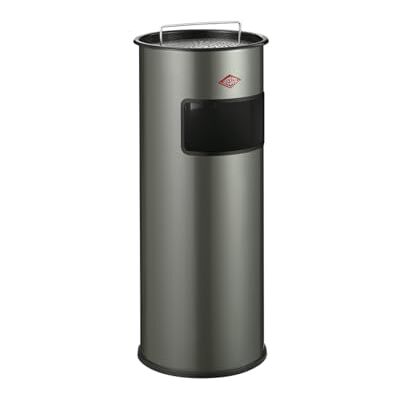 WESCO großer Standascher mit Sieb in der Farbe neusilber, pulverbeschichtetes Stahlblech, 50 Liter Volumen, Einwurfschlitz, ohne Einsatz WESCO großer Standascher mit Sieb in der Farbe neusilber, pulverbeschichtetes Stahlblech, 50 Liter Volumen, Einwurfschlitz, ohne Einsatz