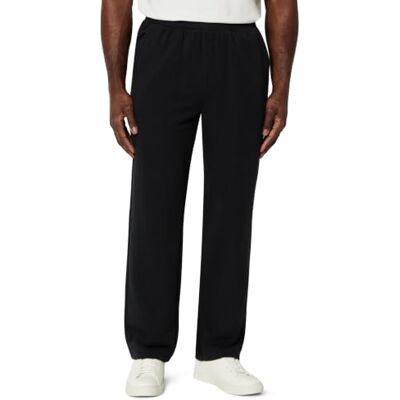 Amazon Herren Regular-Fit-French-Terry-Jogginghose mit Offenem Beinabschluss, Schwarz, L Amazon Herren Regular-Fit-French-Terry-Jogginghose mit Offenem Beinabschluss, Schwarz, L