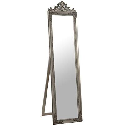 DRW Fuß aus Holz und Spiegel in Silber 45 x 170 cm DRW Fuß aus Holz und Spiegel in Silber 45 x 170 cm
