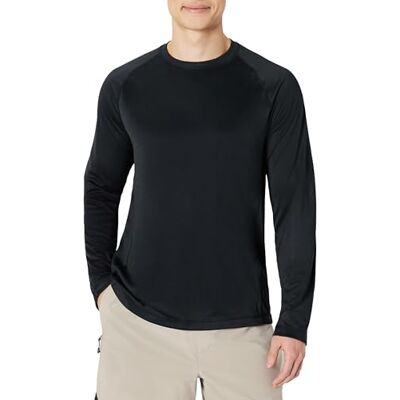 Amazon Herren-Badeshirt, langärmelig, schnelltrocknend, LSF 50, Schwarz, Größe L Amazon Herren-Badeshirt, langärmelig, schnelltrocknend, LSF 50, Schwarz, Größe L