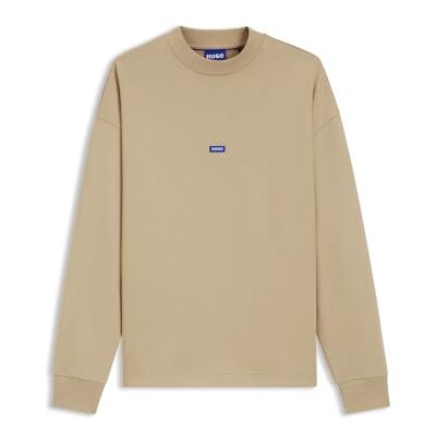 HUGO Herren Nedro Sweatshirt aus Baumwoll-Terry mit blauem Logo-Label HUGO Herren Nedro Sweatshirt aus Baumwoll-Terry mit blauem Logo-Label