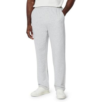 Amazon Herren Regular-Fit-French-Terry-Jogginghose mit Offenem Beinabschluss, Hellgrau Meliert, M Amazon Herren Regular-Fit-French-Terry-Jogginghose mit Offenem Beinabschluss, Hellgrau Meliert, M