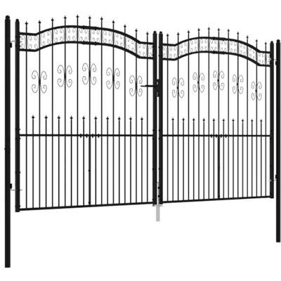 vidaXL Zauntor, Gartentür mit Speerspitze, Gartentor Hoftor mit 3 Schlüsseln, Gartenzaun Gartenpforte, Schwarz Pulverbeschichteter Stahl vidaXL Zauntor, Gartentür mit Speerspitze, Gartentor Hoftor mit 3 Schlüsseln, Gartenzaun Gartenpforte, Schwarz Pulverbeschichteter Stahl