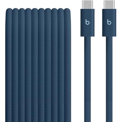 Beats USB-C auf USB-C 240 W Flechtkabel (3 m), schnellladefähig, langlebig und verhedderungsfrei, kompatibel mit Apple und Android Geräten – Turbo-Blau Beats USB-C auf USB-C 240 W Flechtkabel (3 m), schnellladefähig, langlebig und verhedderungsfrei, kompatibel mit Apple und Android Geräten – Turbo-Blau