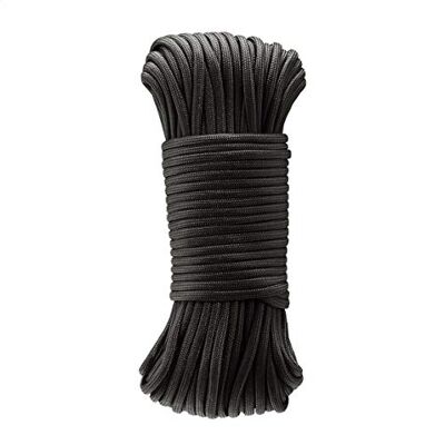 Amazon Paracord 550 Typ III, Fallschirmleine mit 7-Strängigem Kern, Hohe Festigkeit 4,0mm x 30,0m, Schwarz Amazon Paracord 550 Typ III, Fallschirmleine mit 7-Strängigem Kern, Hohe Festigkeit 4,0mm x 30,0m, Schwarz