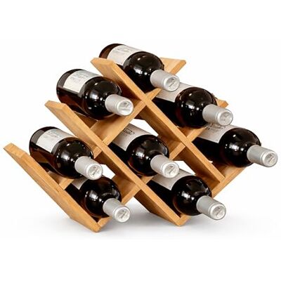 Relaxdays Weinregal, 8 Flaschen, Bambus, HBT: 29 x 42,5 x 10 cm, Weinhalter für Rot- & Weißwein, Flaschenregal, Farbwahl Weinhalter für Rot- & Weißwein, Flaschenregal Relaxdays Weinregal, 8 Flaschen, Bambus, HBT: 29 x 42,5 x 10 cm, Weinhalter für Rot- & Weißwein, Flaschenregal, Farbwahl Weinhalter für Rot- & Weißwein, Flaschenregal