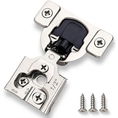 DecoBasics Face Frame Bilderrahmen Schrank Scharnier Küche und Bad Soft Close W/integrierter Dämpfer 3-Wege-Verstellbarkeit, 1/2 Overlay Edelstahl Metall Finish W/Schrauben Satin/Nickelfarben DecoBasics Face Frame Bilderrahmen Schrank Scharnier Küche und Bad Soft Close W/integrierter Dämpfer 3-Wege-Verstellbarkeit, 1/2 Overlay Edelstahl Metall Finish W/Schrauben Satin/Nickelfarben