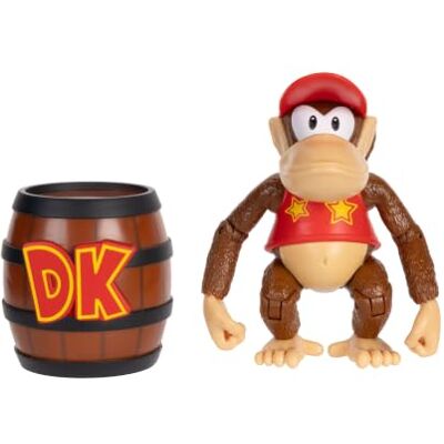 Nintendo Diddy Kong Actionfigur (4" / 10 cm), offiziell lizenziert, 13 Bewegungspunkten, inkl. Fass-Accessoire, perfekt für Sammler Nintendo Diddy Kong Actionfigur (4" / 10 cm), offiziell lizenziert, 13 Bewegungspunkten, inkl. Fass-Accessoire, perfekt für Sammler