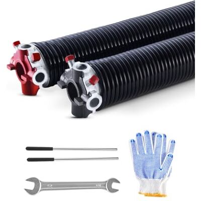 VEVOR Torsionsfedern für Garagentore (Φ 5,94 x Φ 50,8 x 711 mm) 16000 Zyklen, schwarz beschichtet zum Auswechseln, Garagentorfedern mit rutschfesten Wickelstäben & Handschuhen & Montageschlüssel VEVOR Torsionsfedern für Garagentore (Φ 5,94 x Φ 50,8 x 711 mm) 16000 Zyklen, schwarz beschichtet zum Auswechseln, Garagentorfedern mit rutschfesten Wickelstäben & Handschuhen & Montageschlüssel