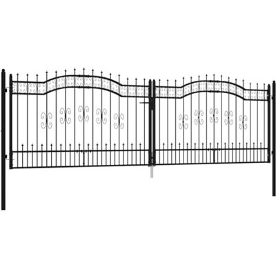 vidaXL Zauntor, Gartentür mit Speerspitze, Gartentor Hoftor mit 3 Schlüsseln, Gartenzaun Gartenpforte, Schwarz Pulverbeschichteter Stahl vidaXL Zauntor, Gartentür mit Speerspitze, Gartentor Hoftor mit 3 Schlüsseln, Gartenzaun Gartenpforte, Schwarz Pulverbeschichteter Stahl