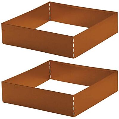 Gartenwelt Riegelsberger Rasenkante Square Corten 40 x 40 cm – 2 Stück quadratische Beeteinfassung aus Cortenstahl, Höhe 13 cm, Rasenbegrenzung & Baumeinfassung Gartenwelt Riegelsberger Rasenkante Square Corten 40 x 40 cm – 2 Stück quadratische Beeteinfassung aus Cortenstahl, Höhe 13 cm, Rasenbegrenzung & Baumeinfassung