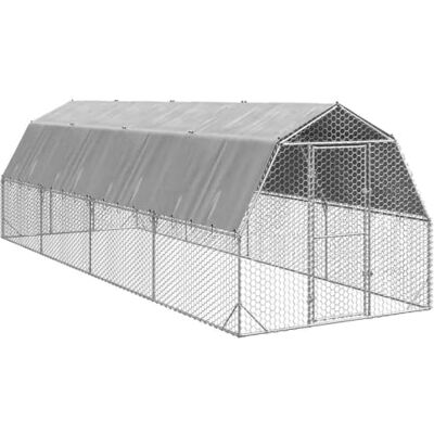 vidaXL Hühnerstall mit Dach 2,5x8x2,25 m verzinkter Stahl vidaXL Hühnerstall mit Dach 2,5x8x2,25 m verzinkter Stahl