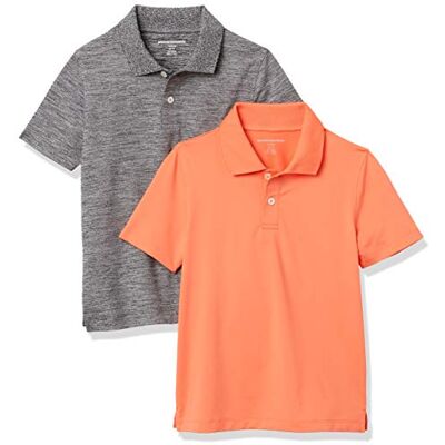 Amazon Kleinkind Jungen Active Performance Poloshirts, 2er-Pack, Orange/Grau, 4T Amazon Kleinkind Jungen Active Performance Poloshirts, 2er-Pack, Orange/Grau, 4T