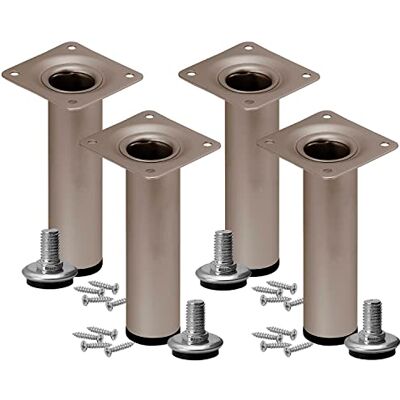 Stahlia Möbelfüße verstellbar (4er Set) Edelstahl Matt 10cm Höhe belastbar bis 50kg Sofafüße Schrankfüße Möbelbeine höhenverstellbare Füße Metallbeine Stahlia Möbelfüße verstellbar (4er Set) Edelstahl Matt 10cm Höhe belastbar bis 50kg Sofafüße Schrankfüße Möbelbeine höhenverstellbare Füße Metallbeine