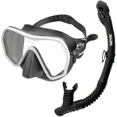 SEAC Set Ajna Dry, Hochwertiges rahmenloses Masken- und Schnorchelset zum Tauchen SEAC Set Ajna Dry, Hochwertiges rahmenloses Masken- und Schnorchelset zum Tauchen
