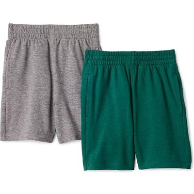 Amazon Jungen Sportliche Regular-Fit-Freizeitshorts, Weicher Funktionsstoff, 2er-Pack, Grün Space-dye / Grau Space-dye, 5 Jahre Amazon Jungen Sportliche Regular-Fit-Freizeitshorts, Weicher Funktionsstoff, 2er-Pack, Grün Space-dye / Grau Space-dye, 5 Jahre